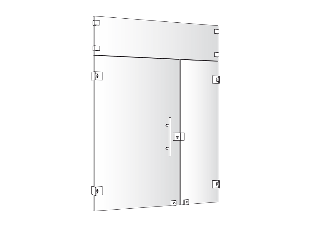 Disegno tecnico serramento door glass