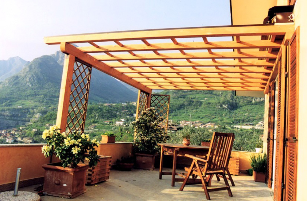 Gazebo in Legno Lamellare da terrazzo e balcone