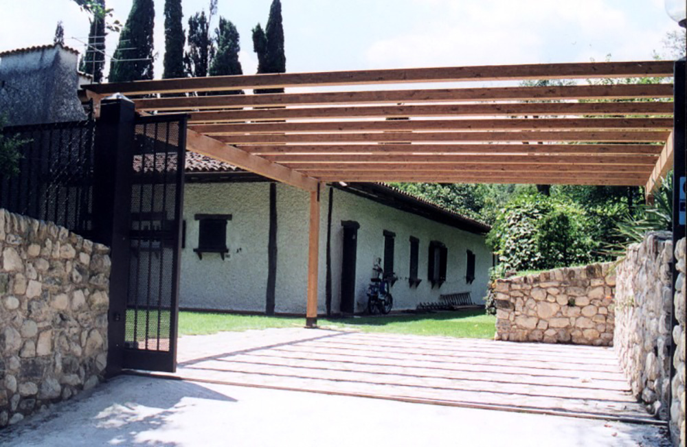 Pergole e pergolati in legno lamellare tendasol Pergolati in legno per auto
