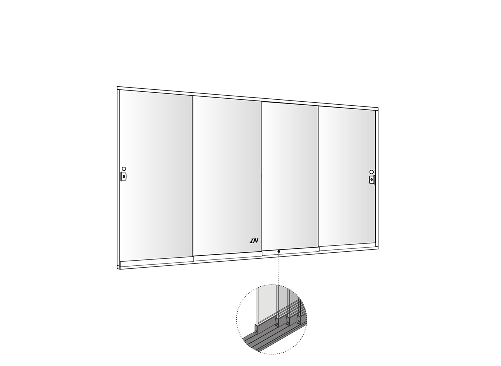 Accessori per pergole Slide Glass Pratic Disegno Tecnico