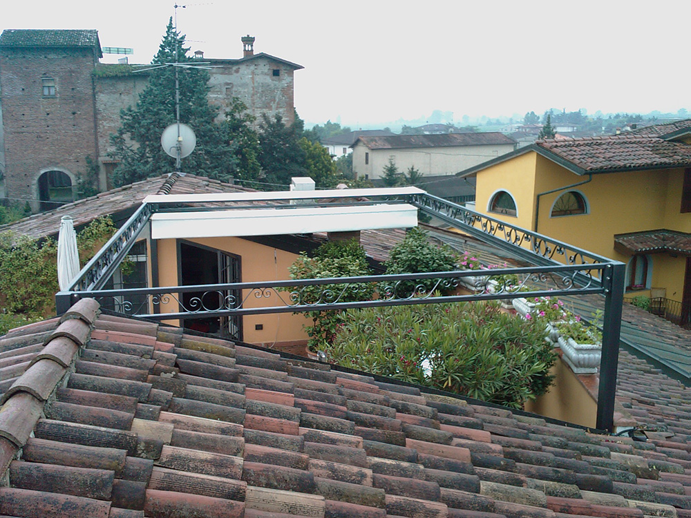 Tettoie in ferro Coperture per terrazzi in vetro