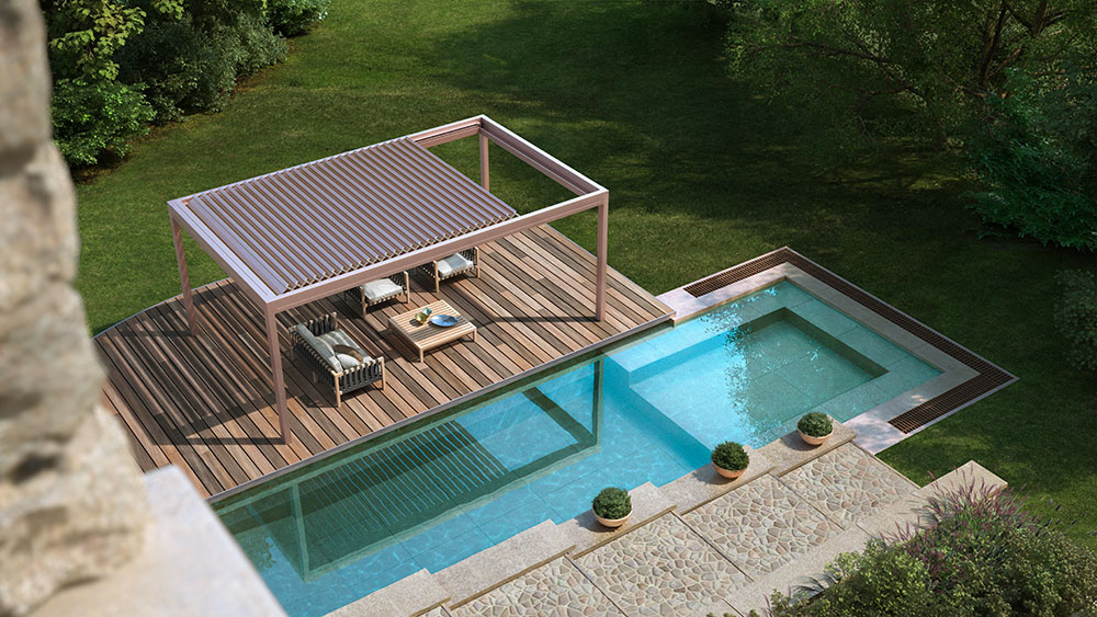 Pergola Bioclimatica Pratic Brera bordo Piscina